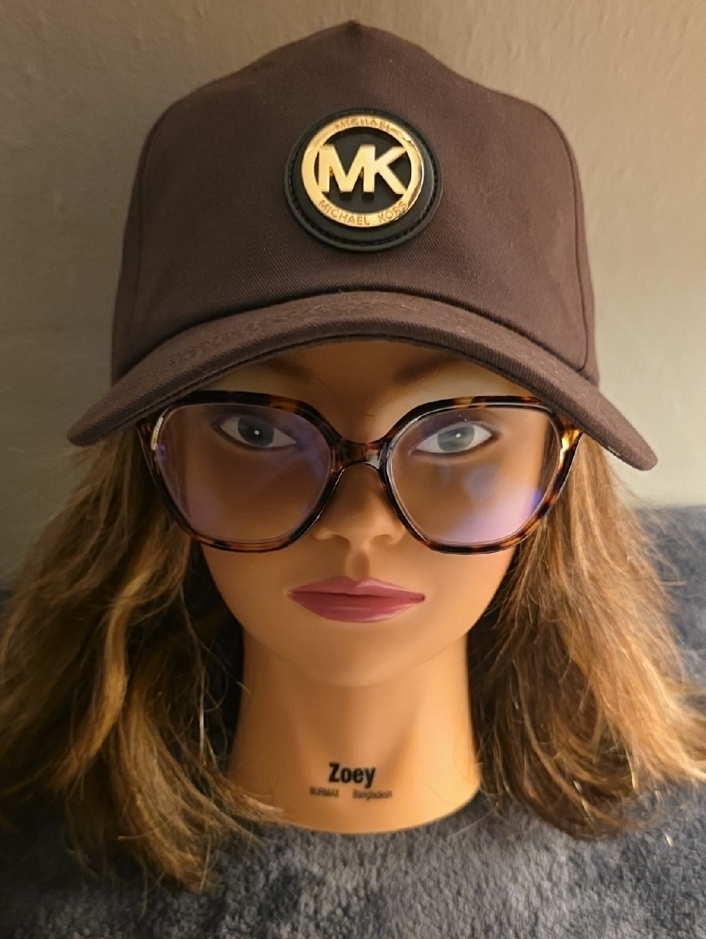 Michael Kors Chocolate Brown MK Logo Baseball Cap Hat NWT